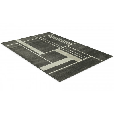 Florence Square svart - maskinvävd matta