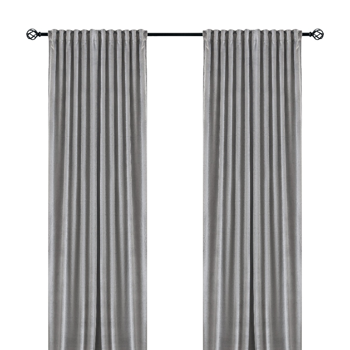 Mathilde Silver 2x140x250 cm Sammetsgardin 2-pack
