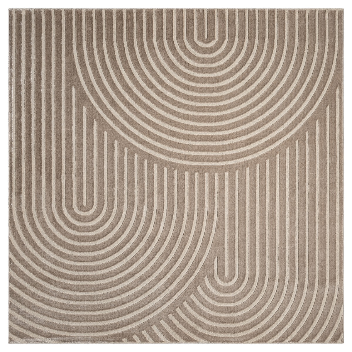 Bella Zen Mörkbeige Kvadrat 300 cm Wiltonmatta