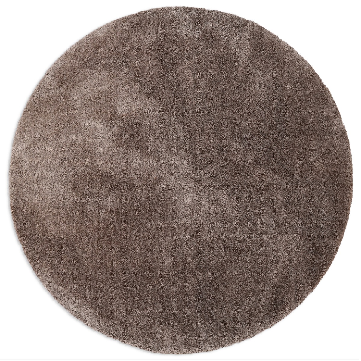 Fluffy Taupe Rund 240 cm Tvättbar Mjuk Ryamatta