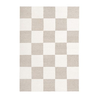 Kubik beige - handvävd ullmatta