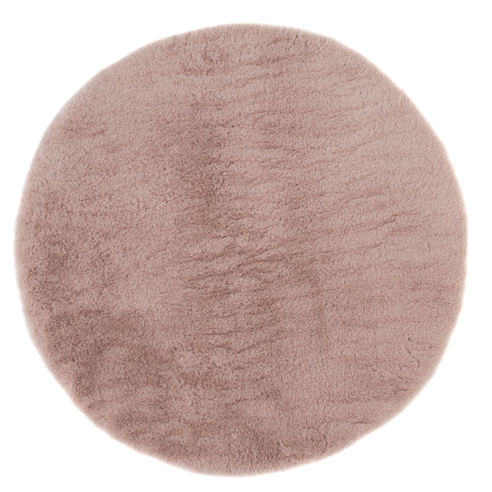 Eiderelle Rosa Rund 120 cm Mjuk Päls-look Matta
