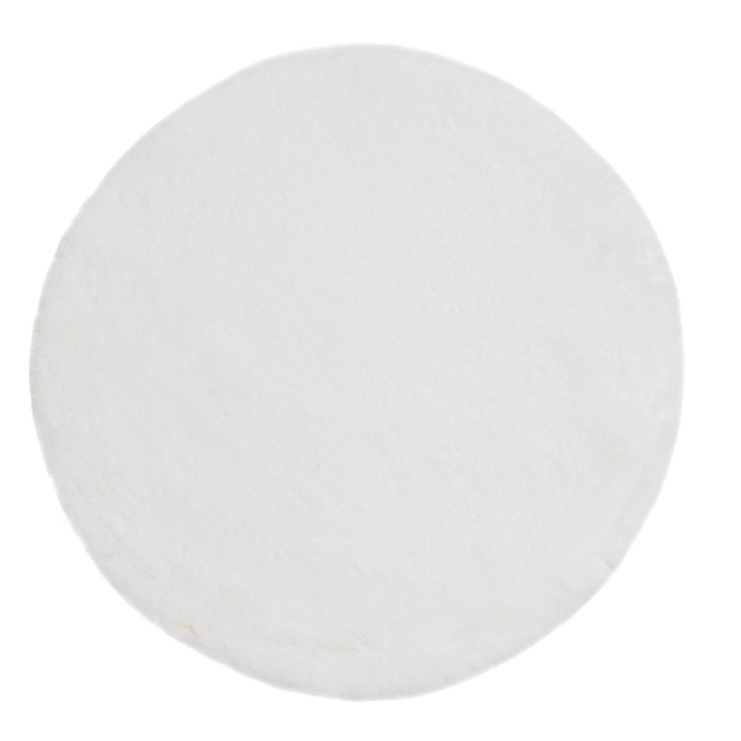 Eiderelle Vit Rund 120 cm Mjuk Päls-look Matta
