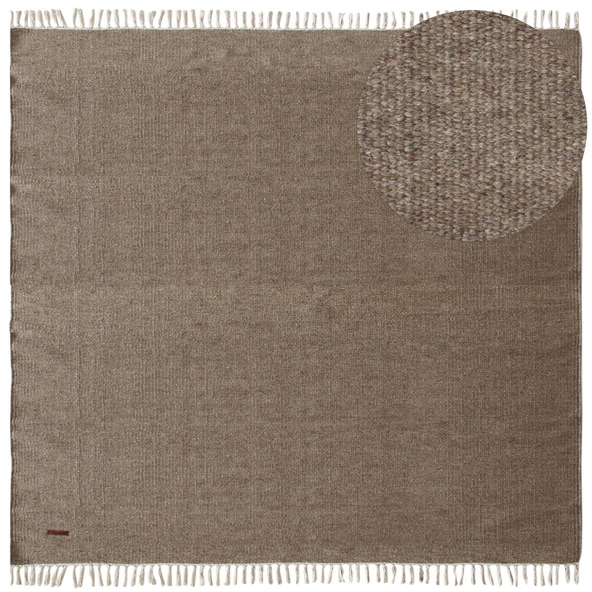 Dalen Brun Kvadrat 240 cm Ullmatta