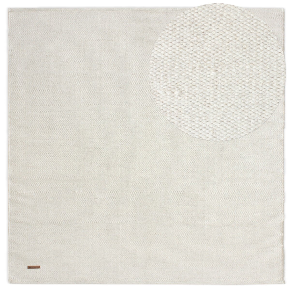 Lunda Offwhite Kvadrat 240 cm Ullmatta