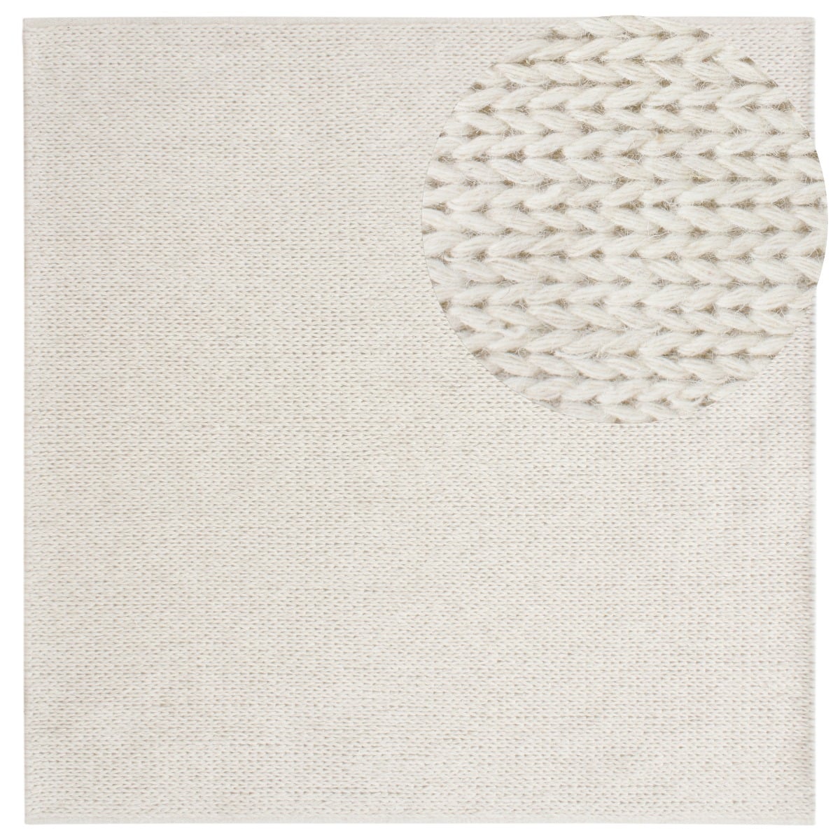 Mellby Offwhite Kvadrat 300 cm Ullmatta