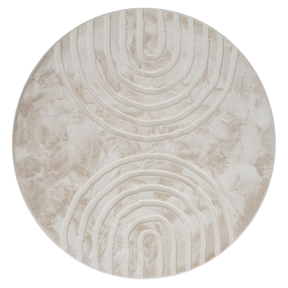 Rabbit Zen Ljusbeige Rund 120 cm Pälsmatta