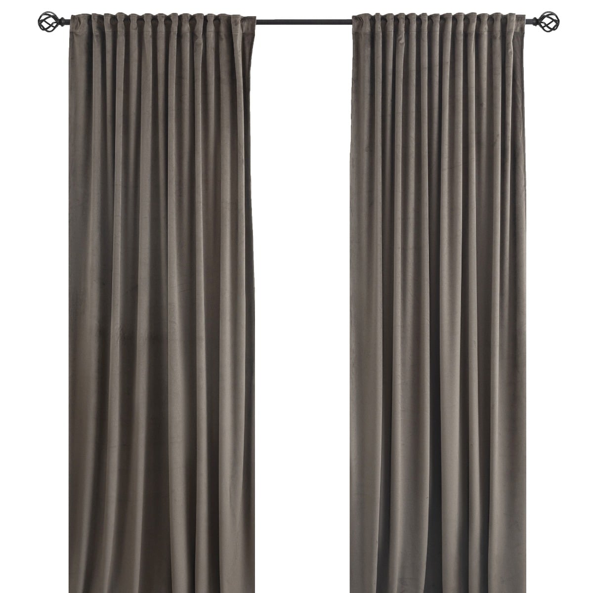 Mathilde Taupe 2x140x250 cm Sammetsgardin 2-pack