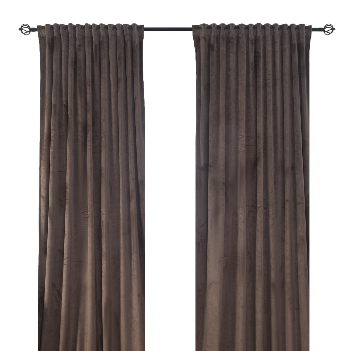 Mathilde Brun 2x140x250 cm Sammetsgardin 2-pack