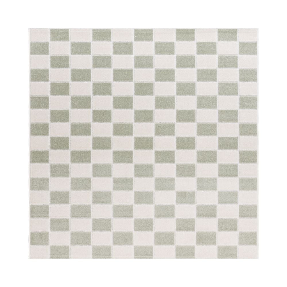 Santos Karo Grön Kvadrat 200 cm Inom- och Utomhusmatta