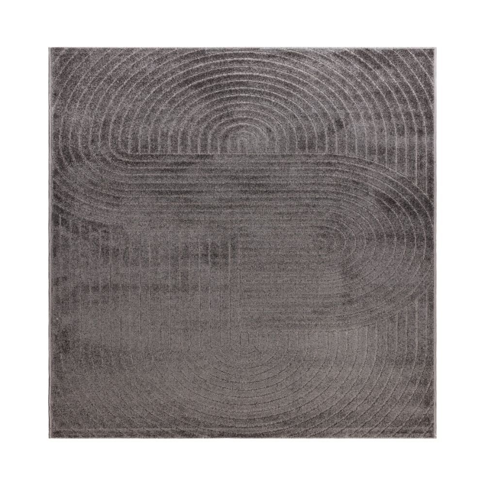 Santos Vorm Grafit Kvadrat 200 cm Inom- och Utomhusmatta