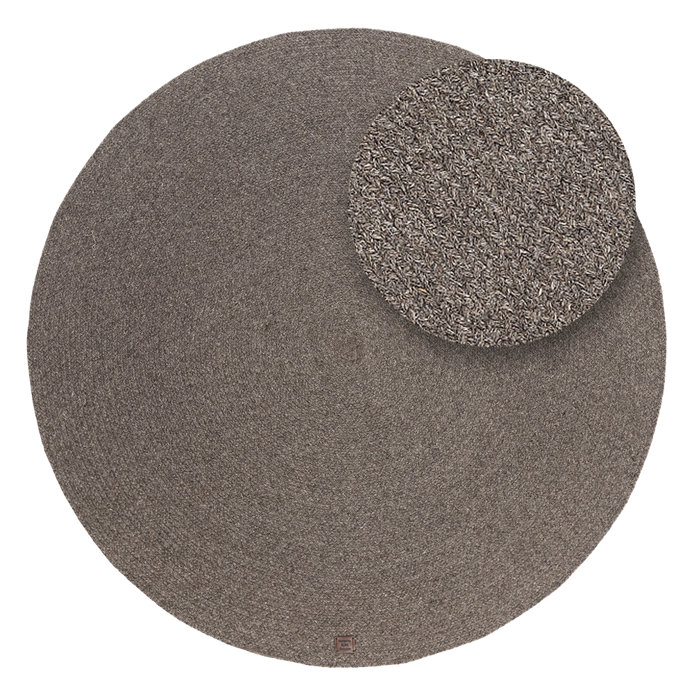 Saul Taupe Rund 200 cm Ullmatta