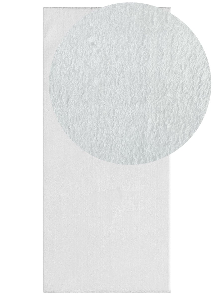 Cloudy Vit 80x150 cm Tvättbar Mjuk Ryamatta