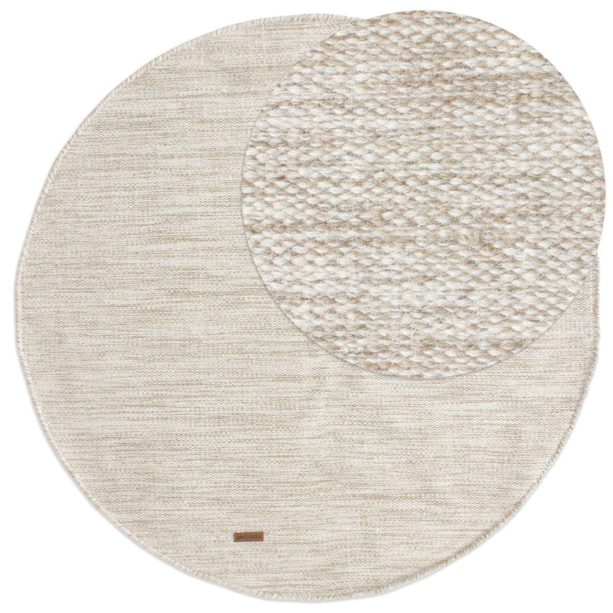 Lunda Beige Rund 240 cm Ullmatta