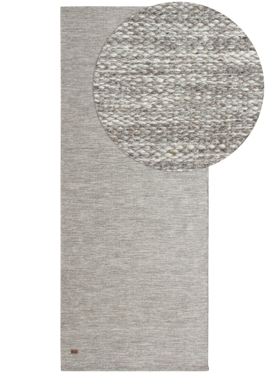 Lunda Ljusgrå 75x230 cm Ullmatta