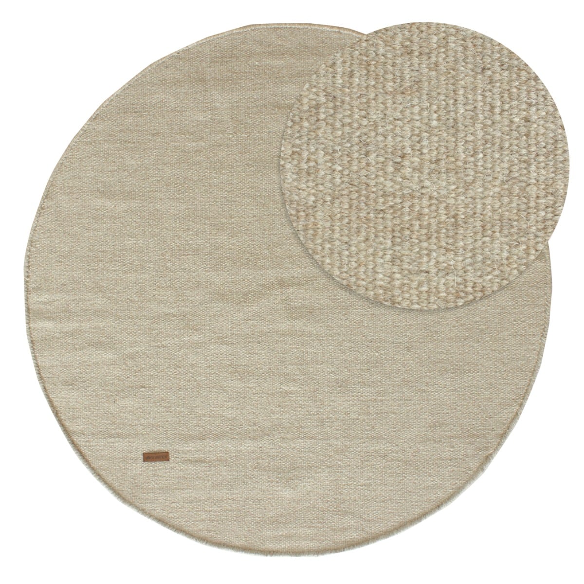 Dalen Beige Rund 160 cm Ullmatta