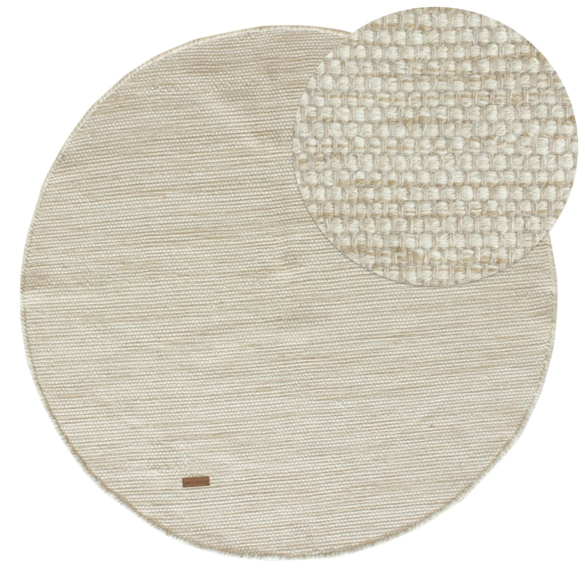 Norrsken Beige Rund 120 cm Ullmatta