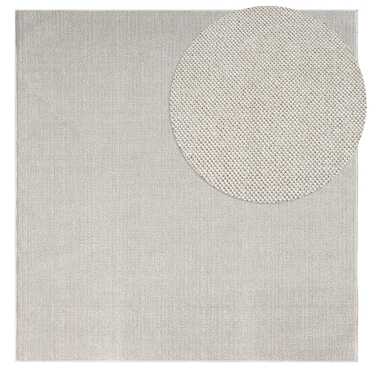 Tokyo Offwhite Kvadrat 300 cm Ullmatta-look