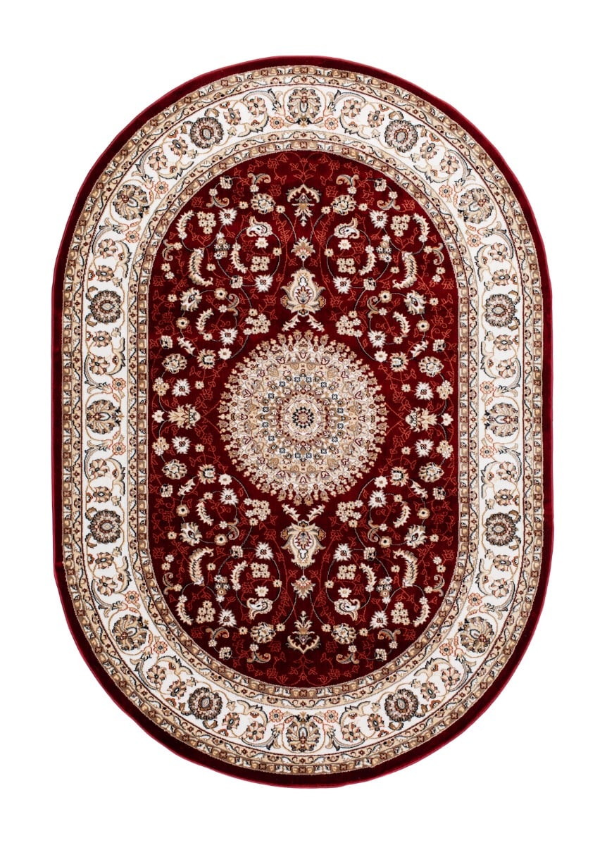 Doha Oma Röd Oval 160x230 cm Wiltonmatta