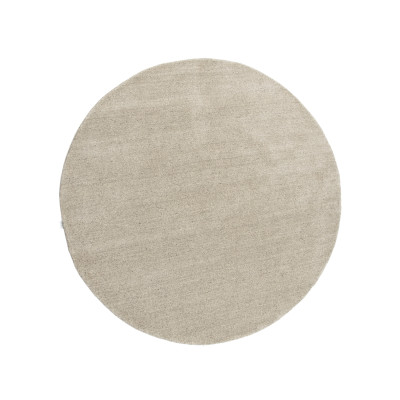 Muddus rund beige - handvävd ullmatta
