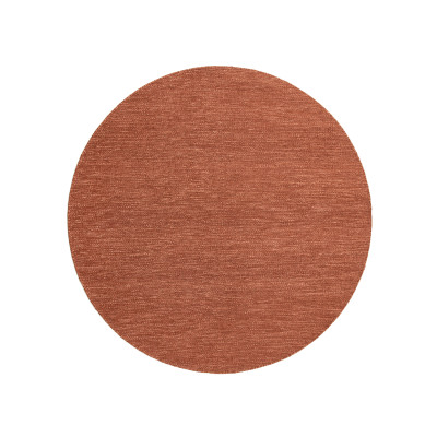 Solliden rund terracotta - handvävd ullmatta
